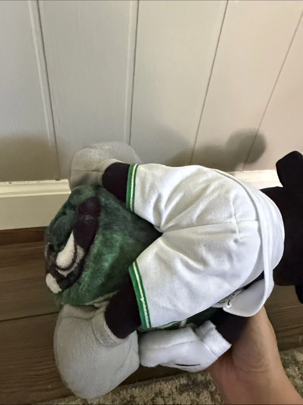 Disney Mickey Mouse Plush with Green Patterned Blanket